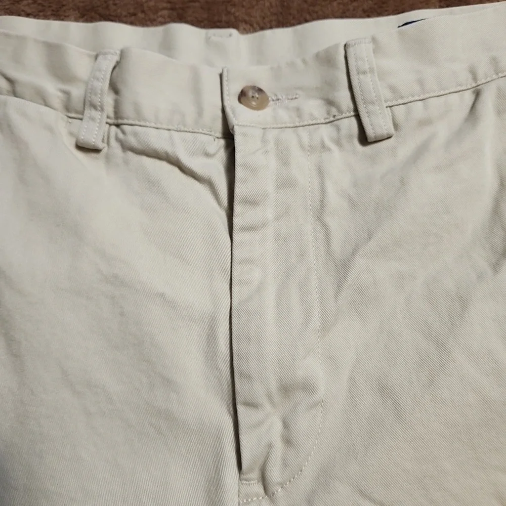 Polo Ralph Lauren Shorts Mens 32 Classic Fit Beige Chino Flat Front Slash Pocket